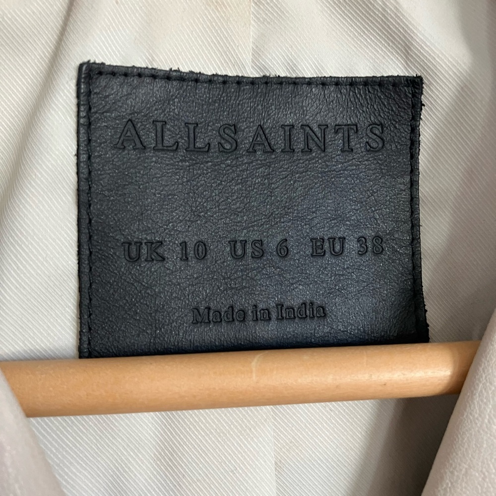 All Saints Riley Leather Biker Jacket - Picture 8 of 12